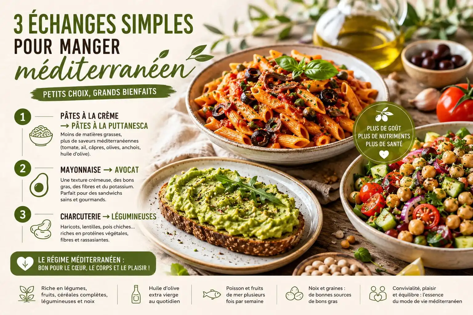 3 échanges simples pour manger méditerranéen