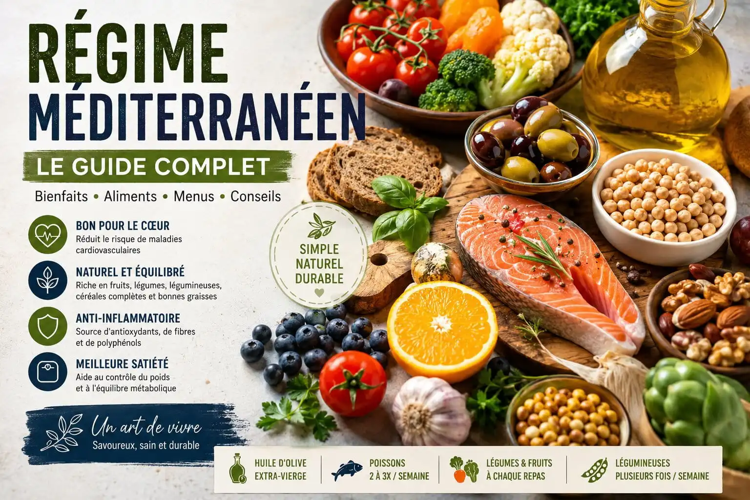 Régime méditerranéen : aliments, menus et bienfaits