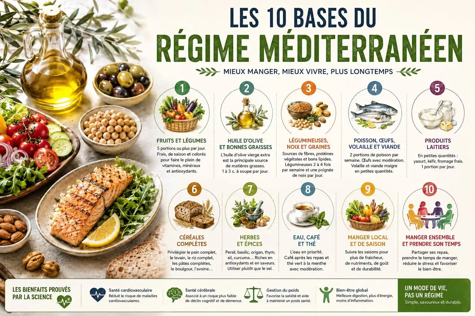 Les bases du régime méditerranéen : guide complet