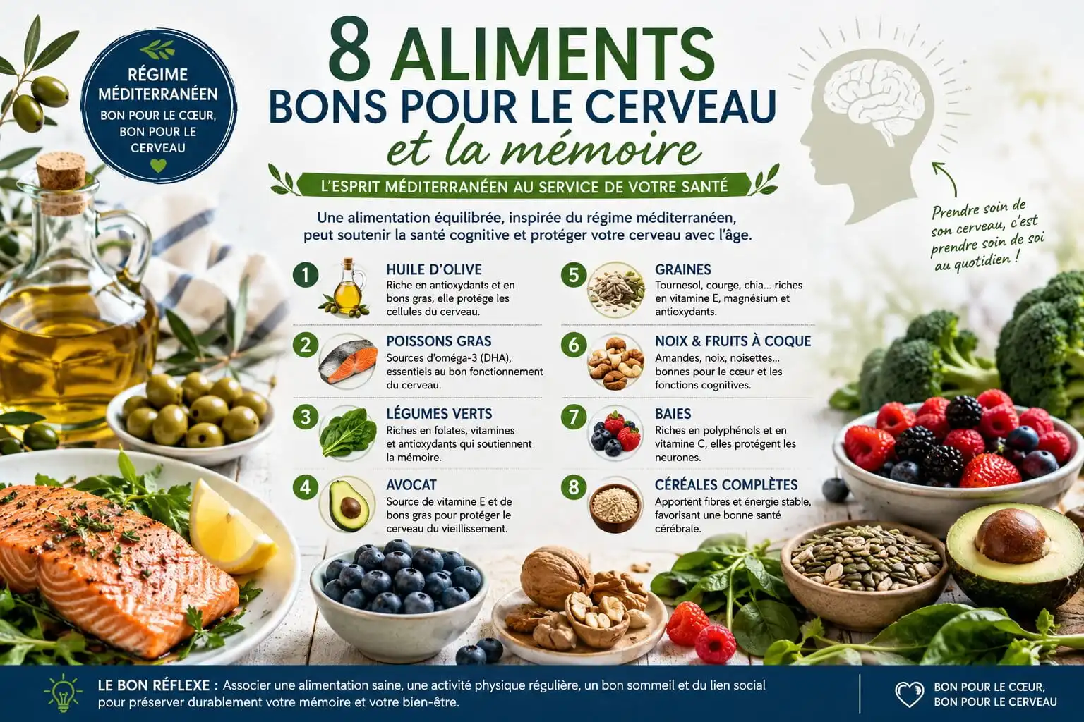 8 aliments bons pour le cerveau et la mémoire