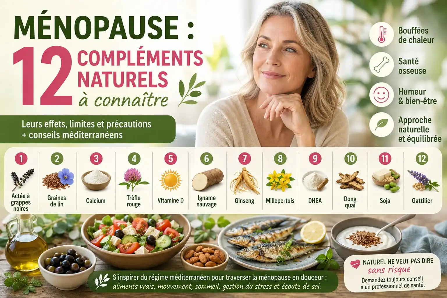 Ménopause : 12 compléments naturels à connaître