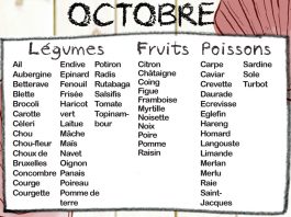 Fruits et légumes de saison, Mois d'Octobre