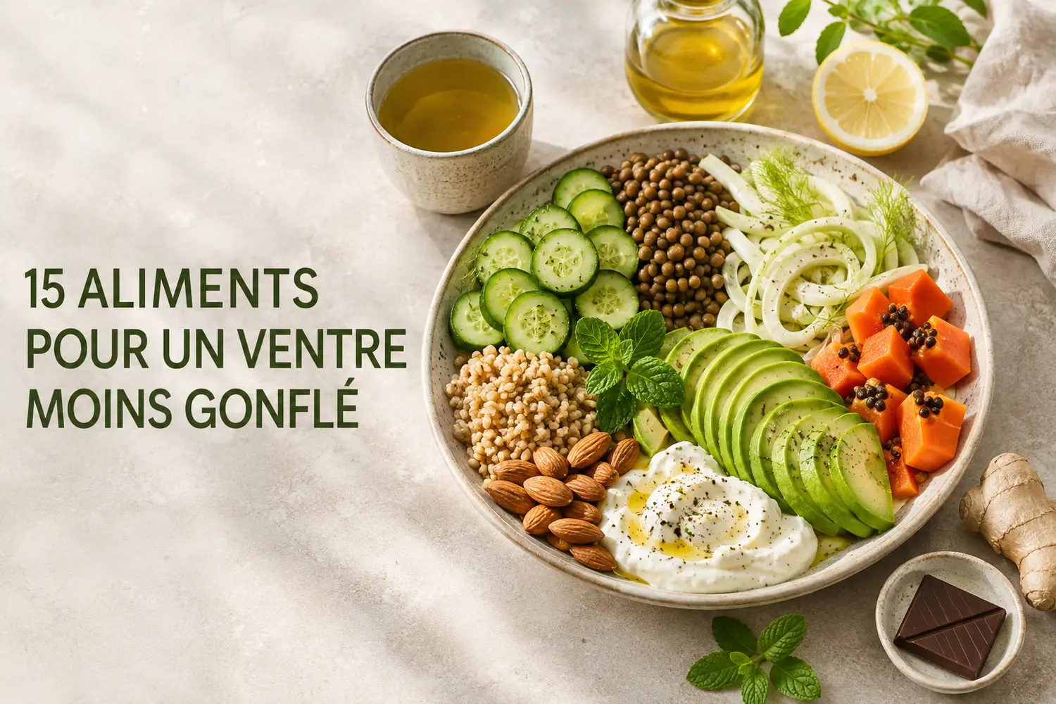 15 aliments pour un ventre plat et moins gonflé