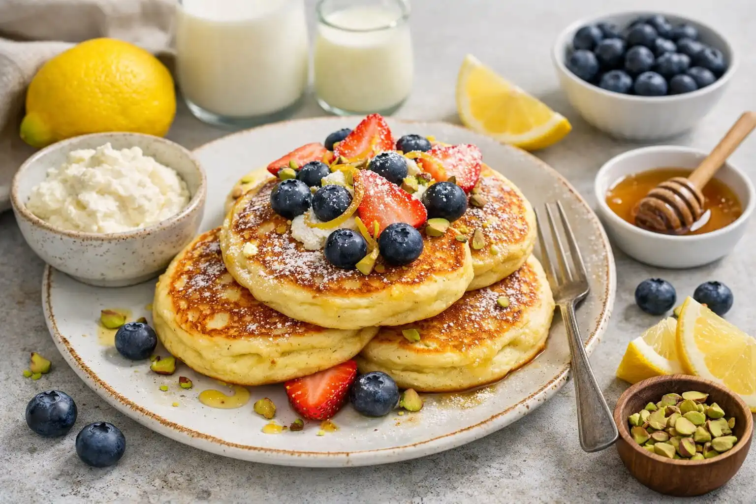 Crêpes de ricotta au citron : recette légère et moelleuse