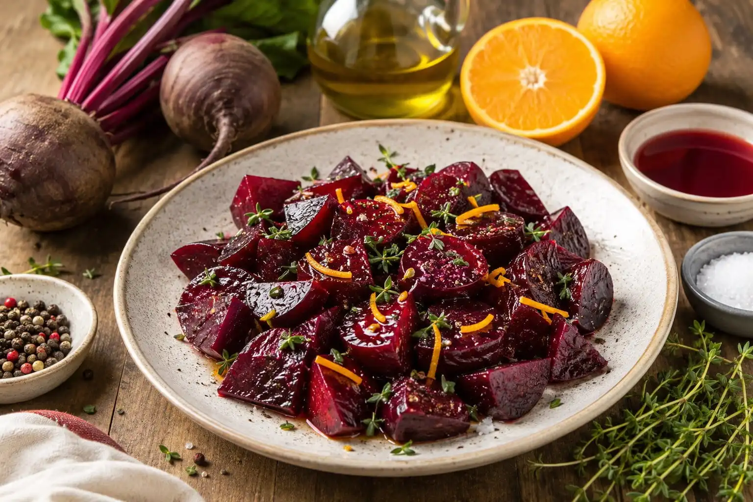 Salade de betteraves rôties méditerranéenne