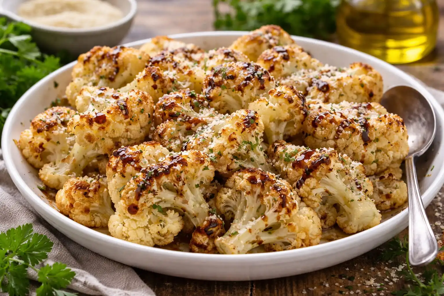 Chou-fleur rôti au parmesan et balsamique