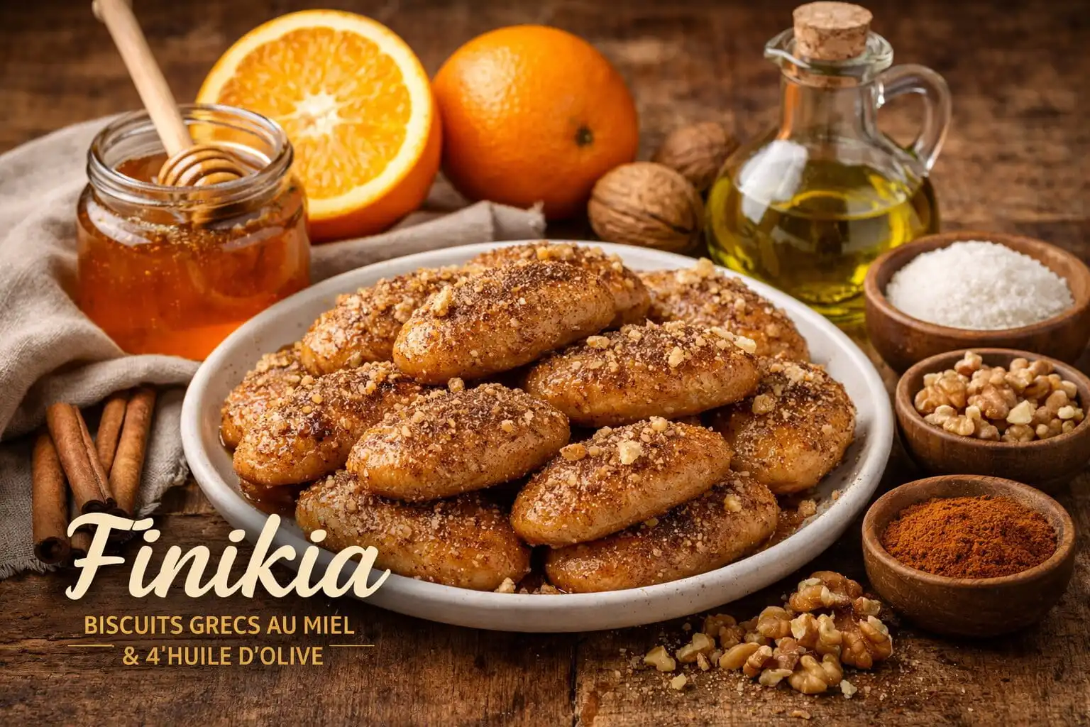 Finikia : biscuits grecs au miel et à l’huile d’olive