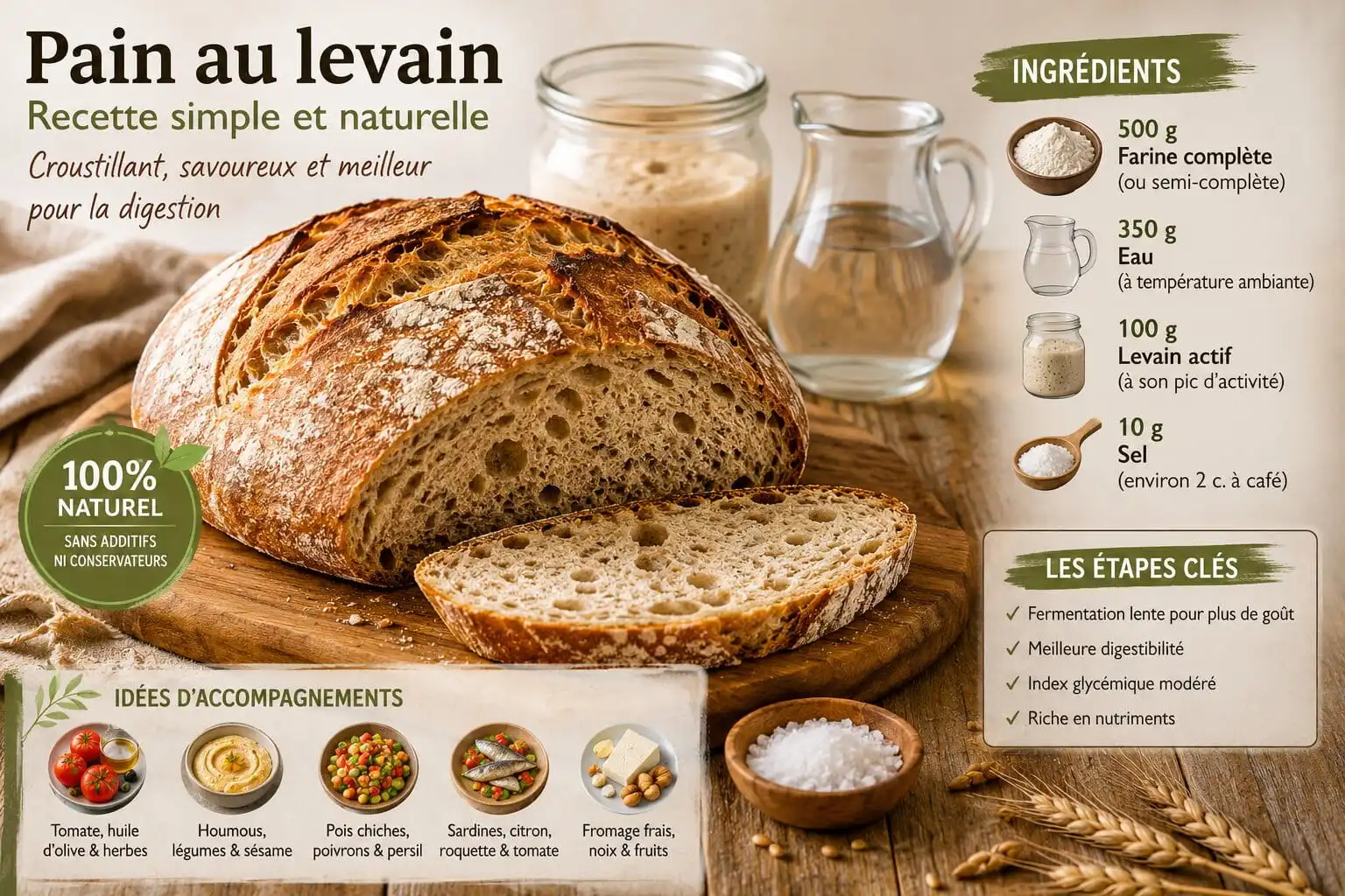 Pain au levain : bienfaits, digestion et glycémie