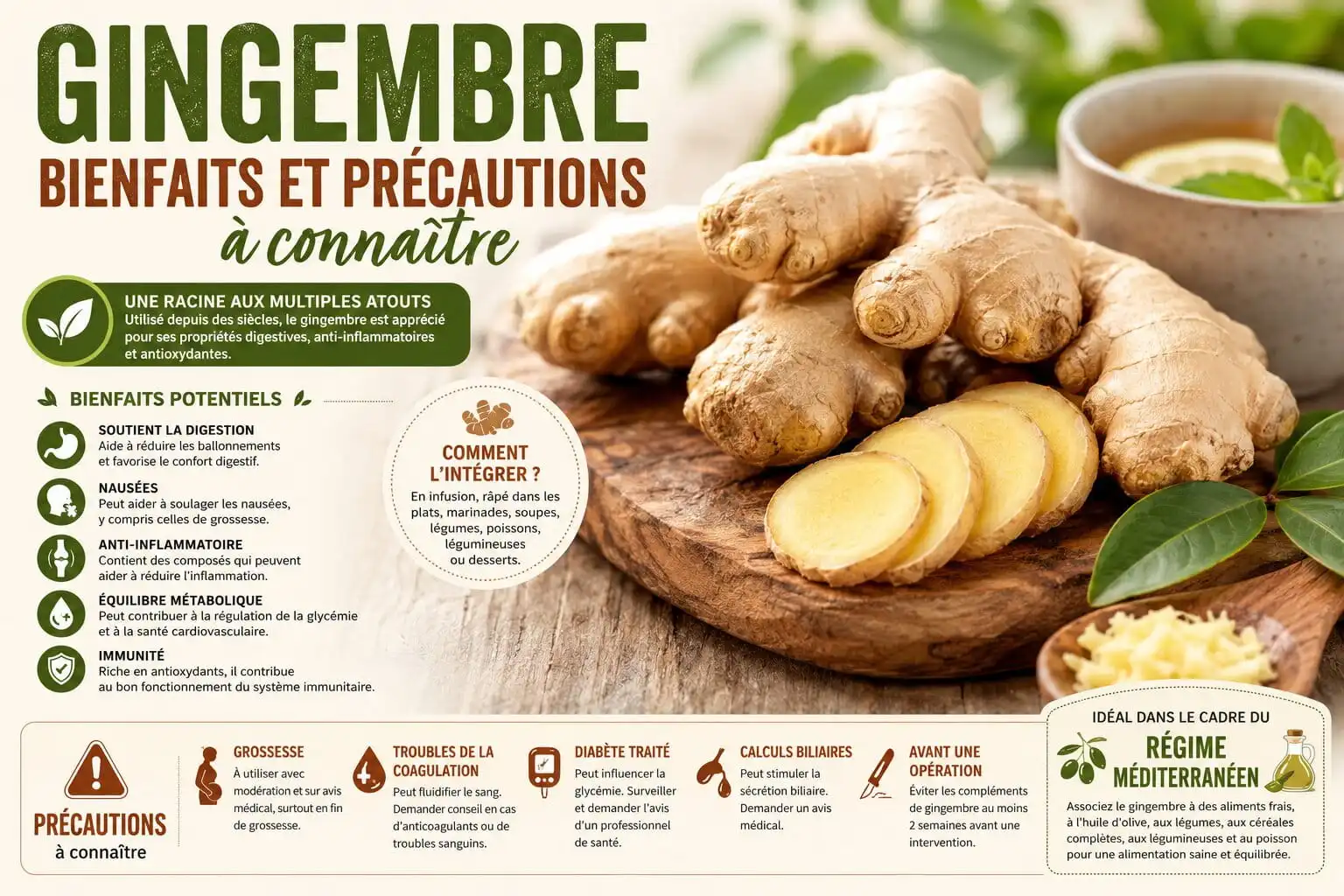 Gingembre : bienfaits et précautions à connaître