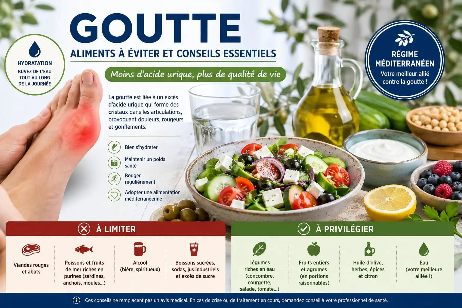 Goutte : réduire naturellement l’acide urique