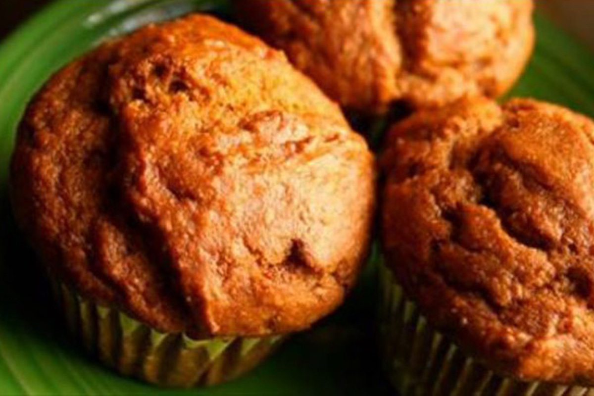Muffins anti-inflammatoires de patate douce au gingembre, cannelle et sirop d'érable !