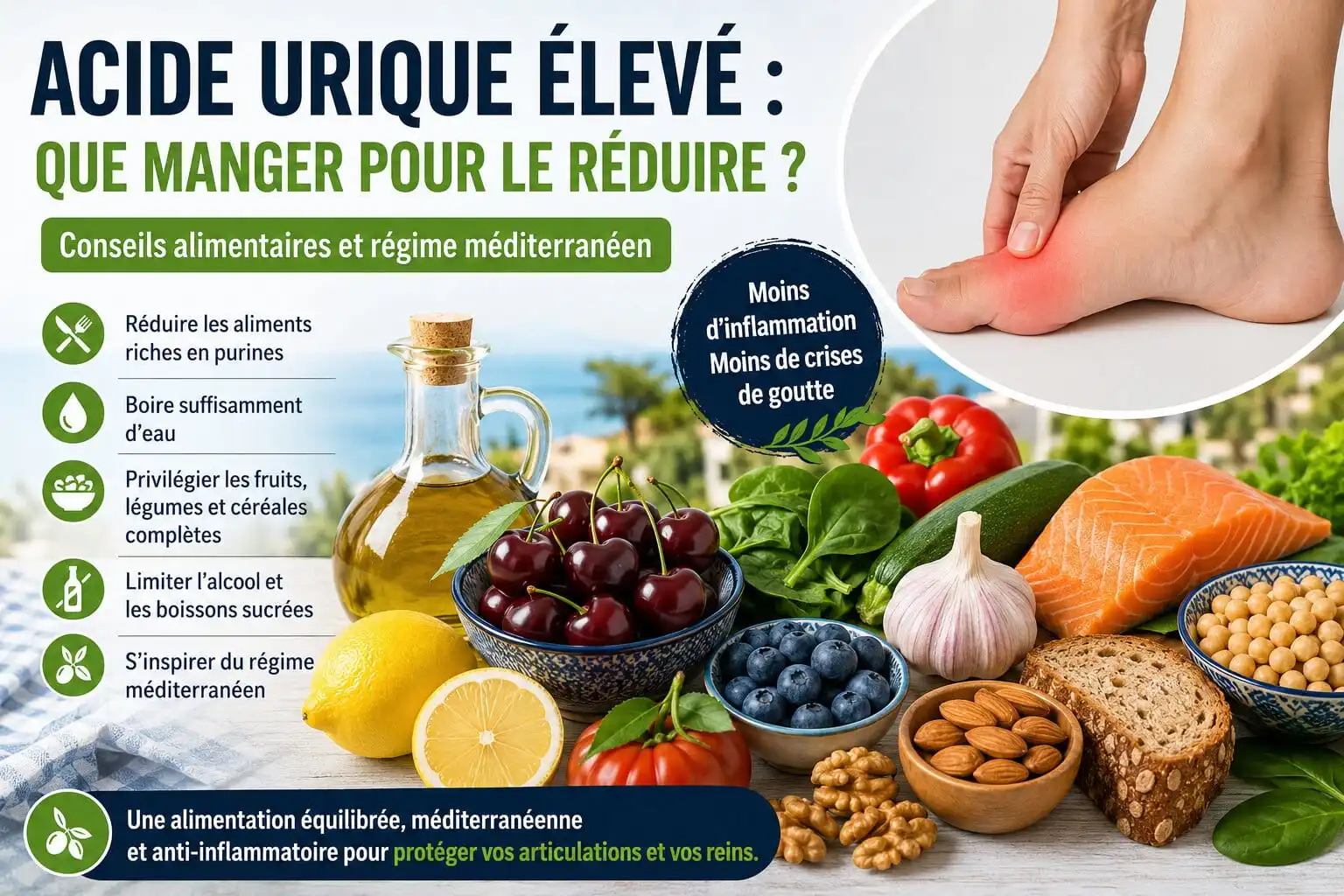 Acide urique élevé : que manger pour le réduire ?