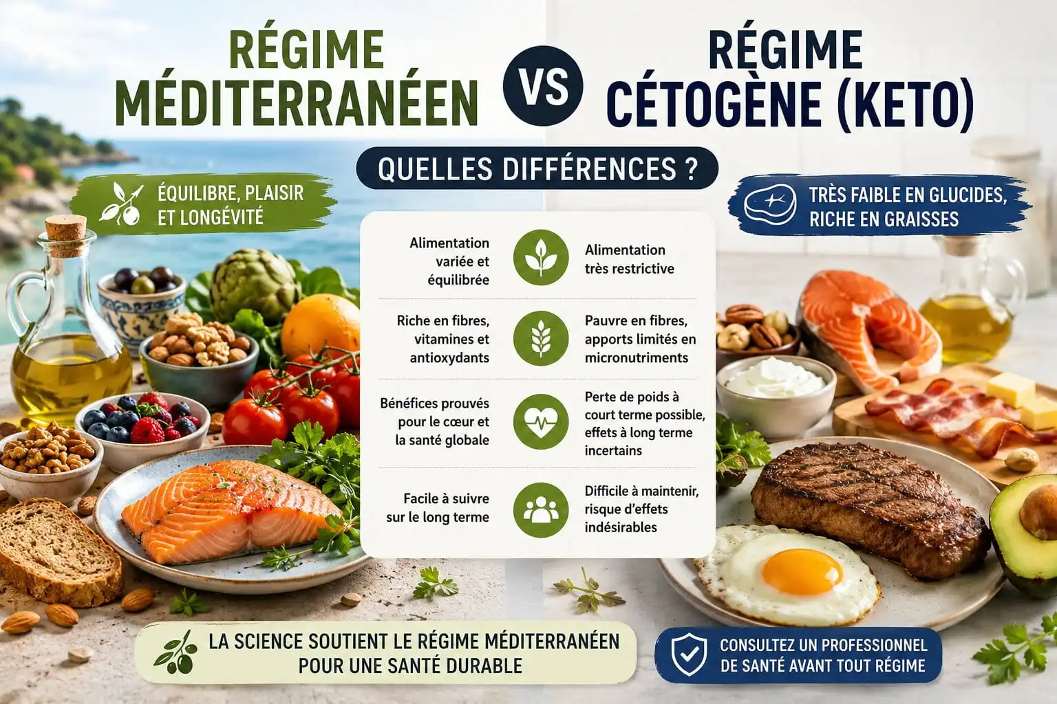 Régime méditerranéen ou keto : lequel choisir ?