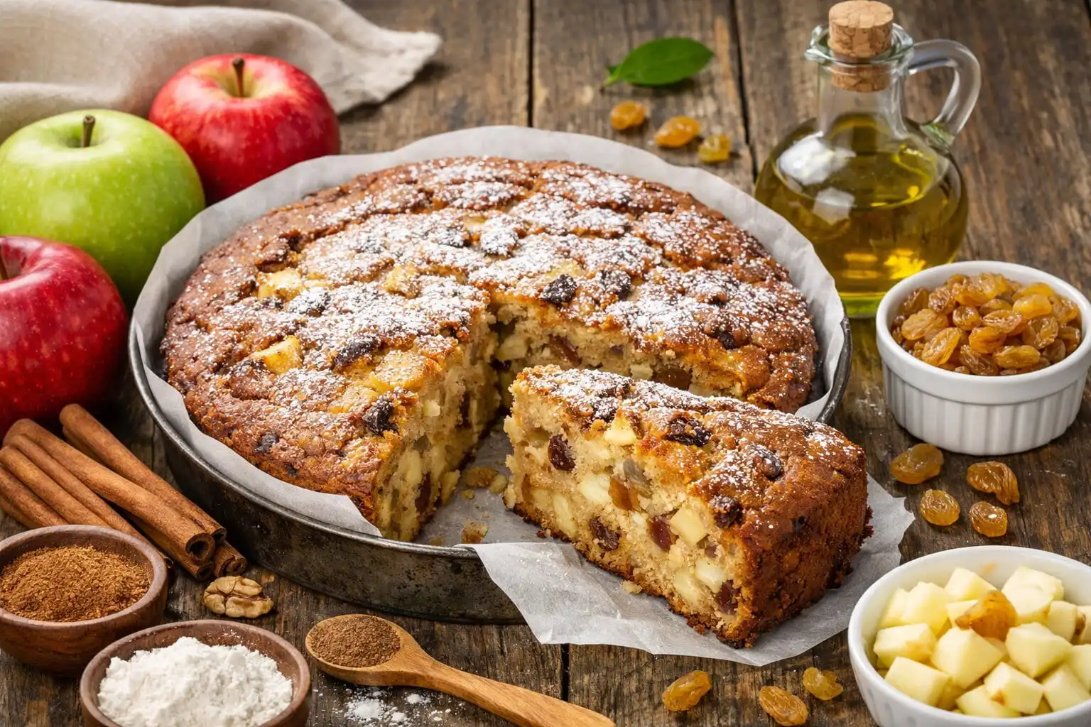 Gâteau pommes huile d’olive : recette méditerranéenne