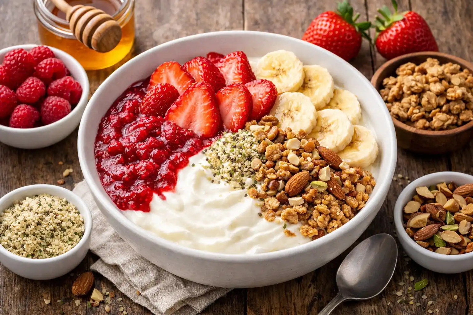 Bol yaourt grec fruits & granola méditerranéen