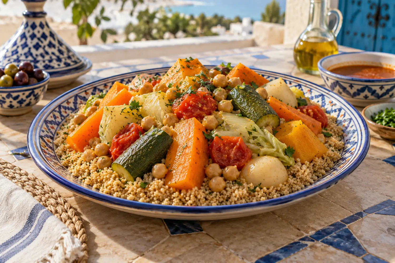 Couscous complet aux sept légumes